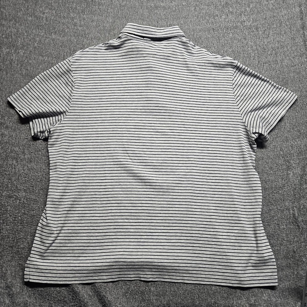Polo Ralph Lauren Polo Shirt Mens XL Grey Navy Blue Striped Short Sleeve Pony - Picture 7 of 8